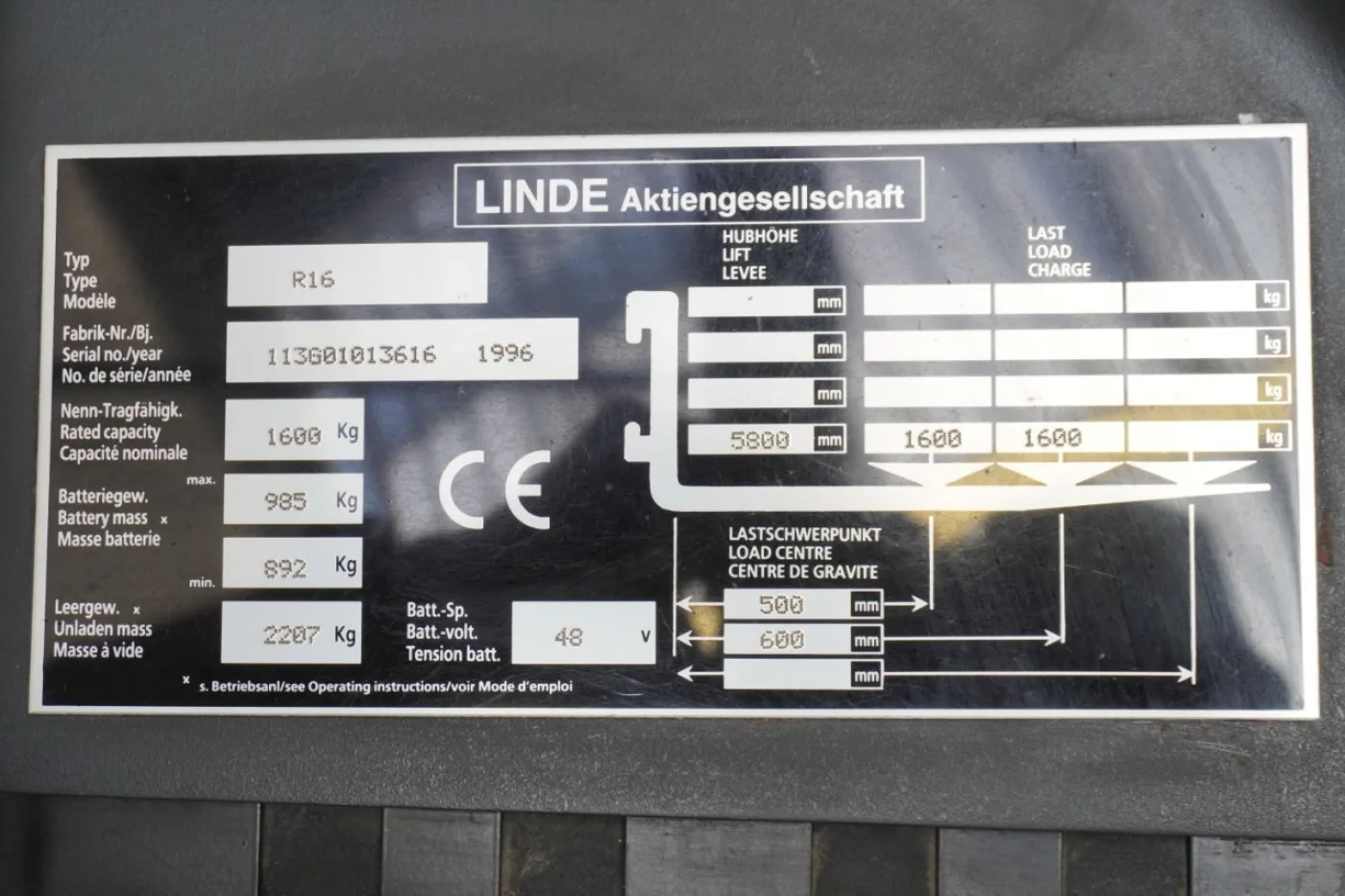 Schubmaststapler Linde R 16 113 (1996) - 6