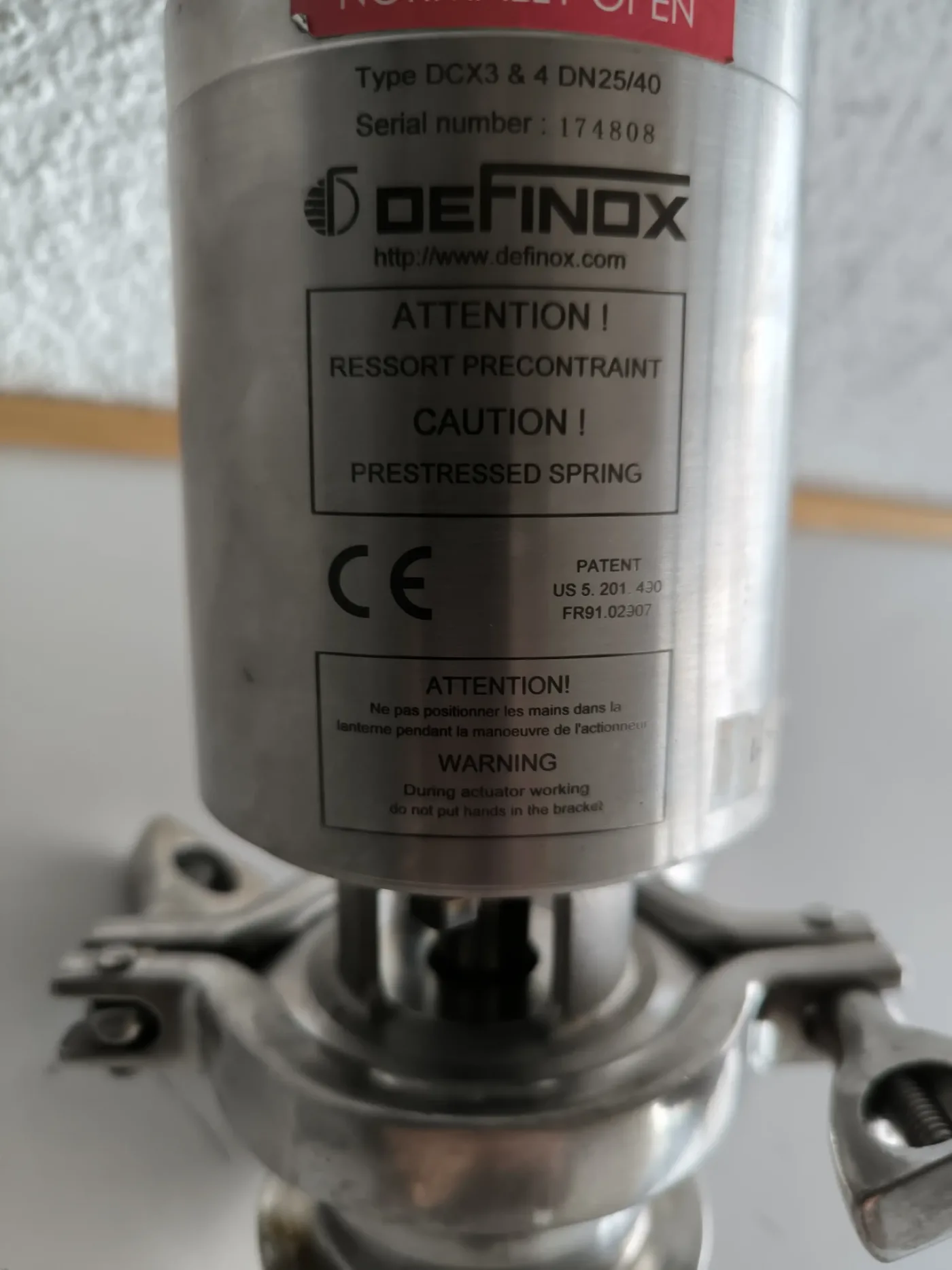 DEFINOX DCX3 ATEX SHUT-OFF VALVE - 6