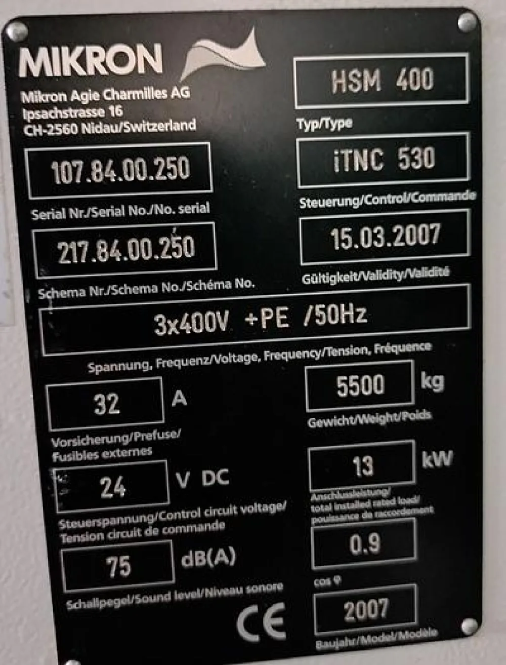 Centro de maquinação Agie Charmilles Mikron HSM 400
