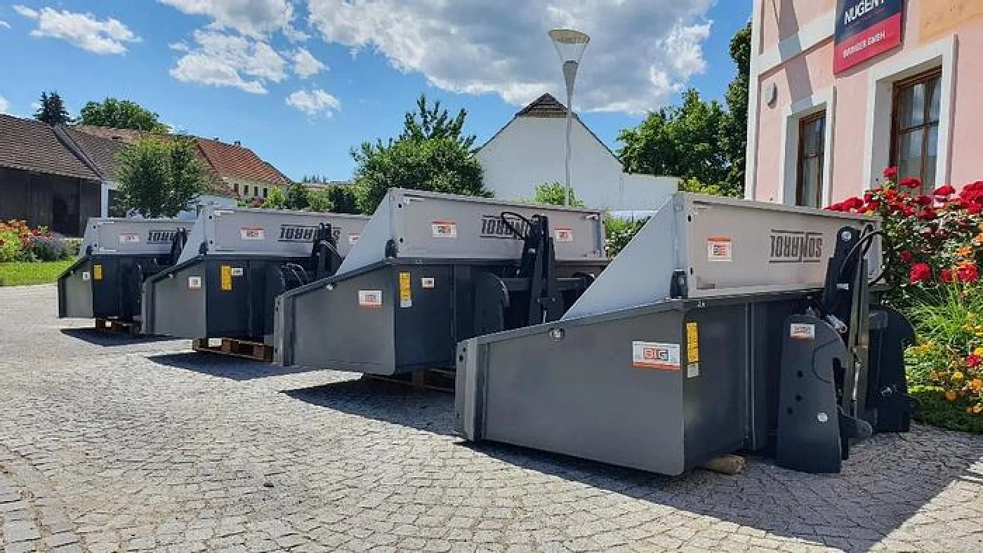 Schwerlast Transportbox / Kippmulde 180 cm mit 3 Punkt- & Euro Aufnahme - 3