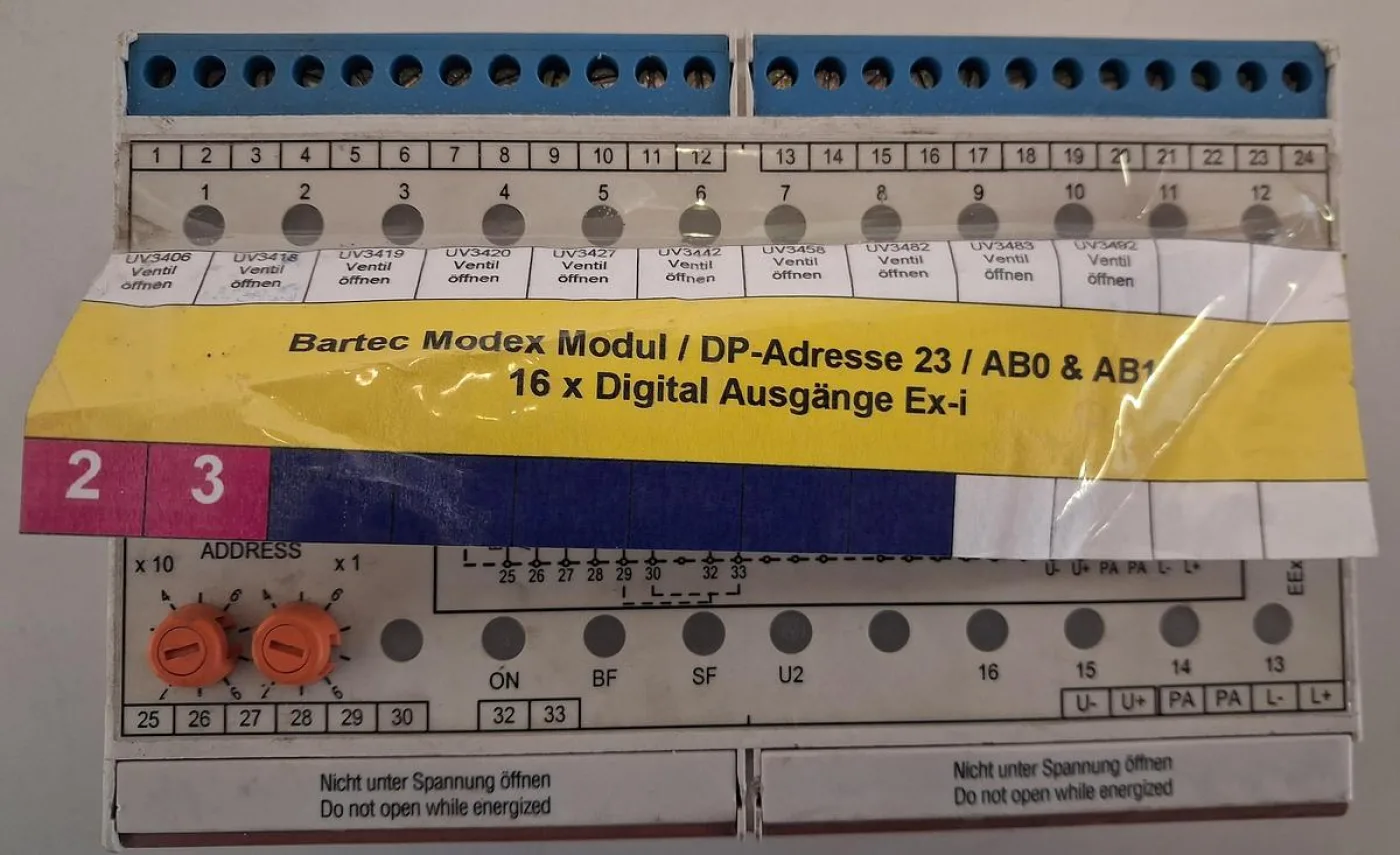 Bartec Modex PROFIBUS Modul mit DP-Adresse 23 digitales Ex-i Ausgangsmodul mit 16 Kanälen - 2