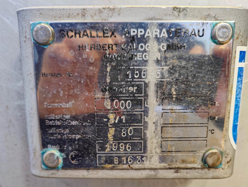 Schallex 1000 Ltr - Pressure vessel