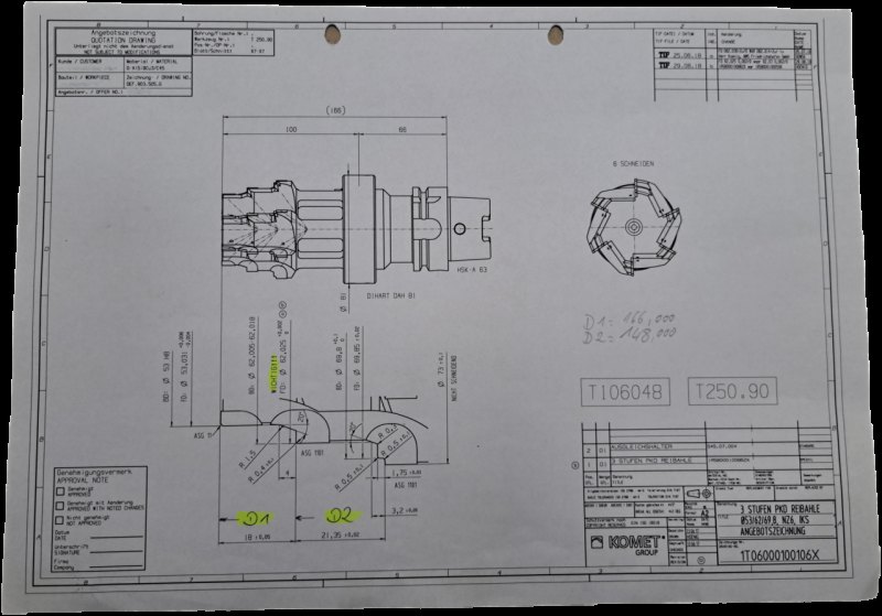 Komet Stufenreibahle D53H8/D62