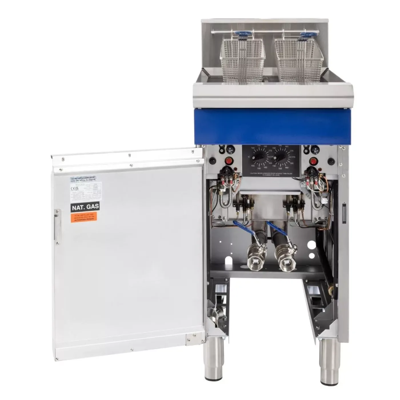 Blue Seal Twin Tank Twin Basket Free Standing Natural Gas Fryer GT46 - islandcatering - 6
