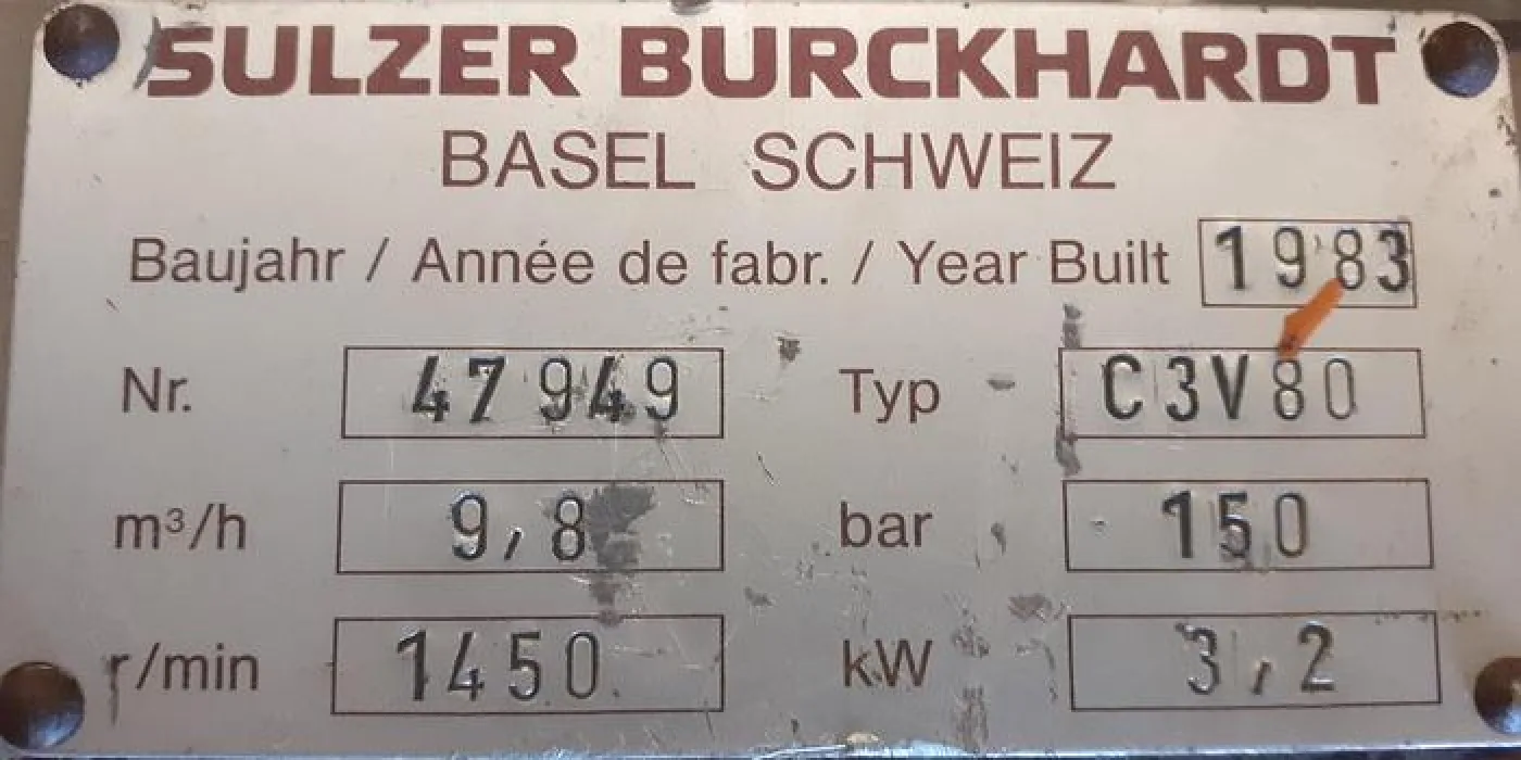 Compressor Sulzer Buckhardt 15 BAR - 4