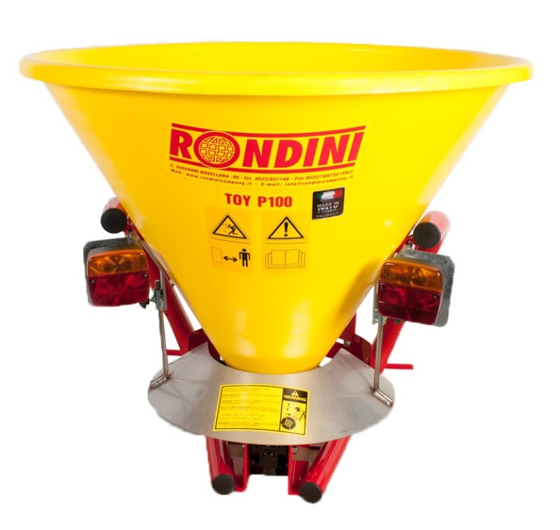 Rondini strooier model P100 Polyethylene PTO uitvoering