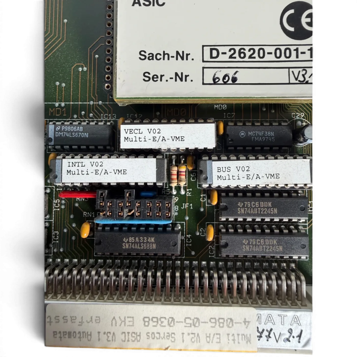 HOMAG AUTOMATA MULTI-E/A VME-GRUNDKARTE Art.-Nr. 4-086-05-0368 mit SERCOS Master Modul ASIC V3.1 für HOMAG BAZ BOF 32 41 - 8