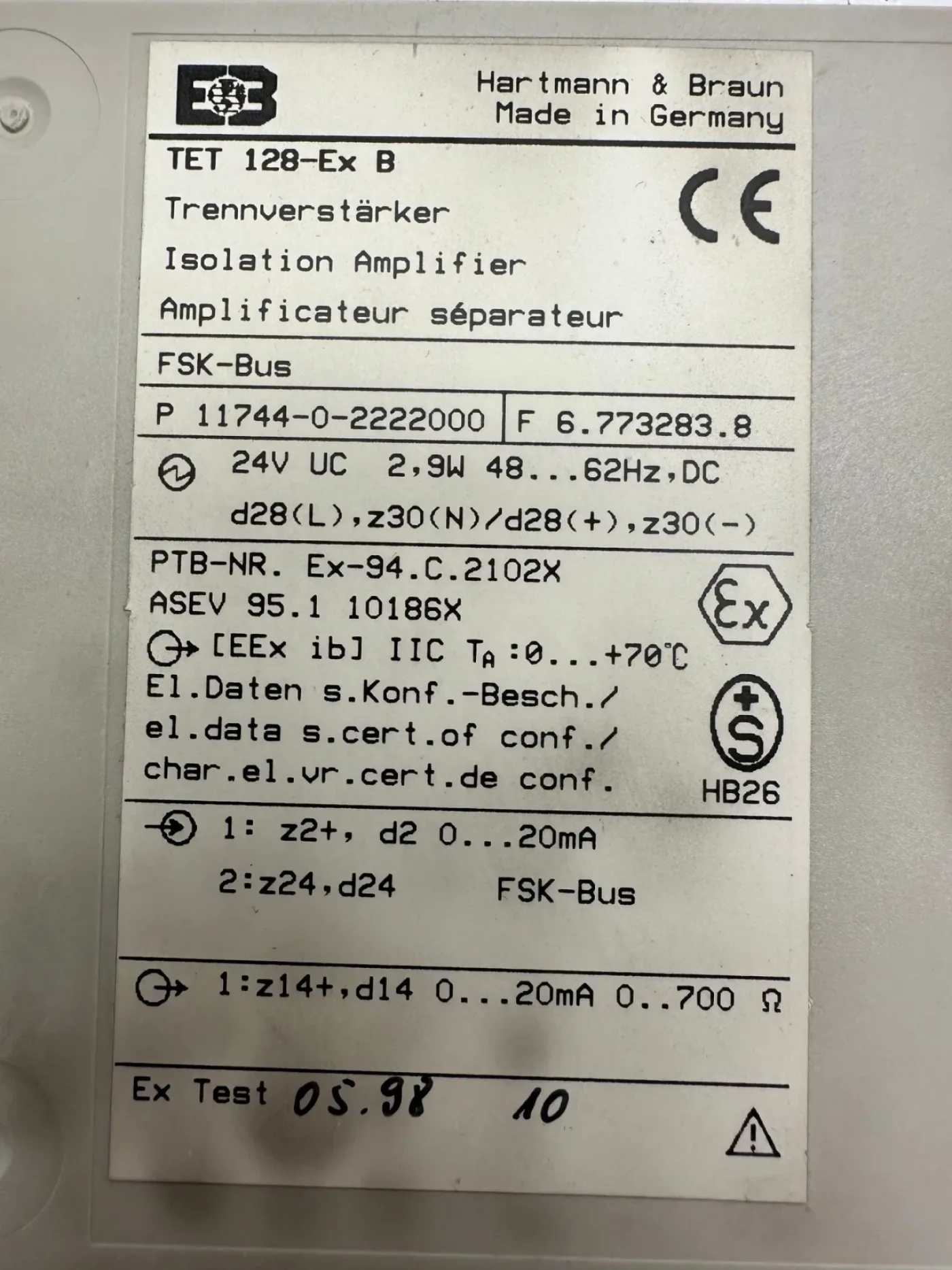 Hartmann+Braun Speisegerät TZN128-EX/HB - 3
