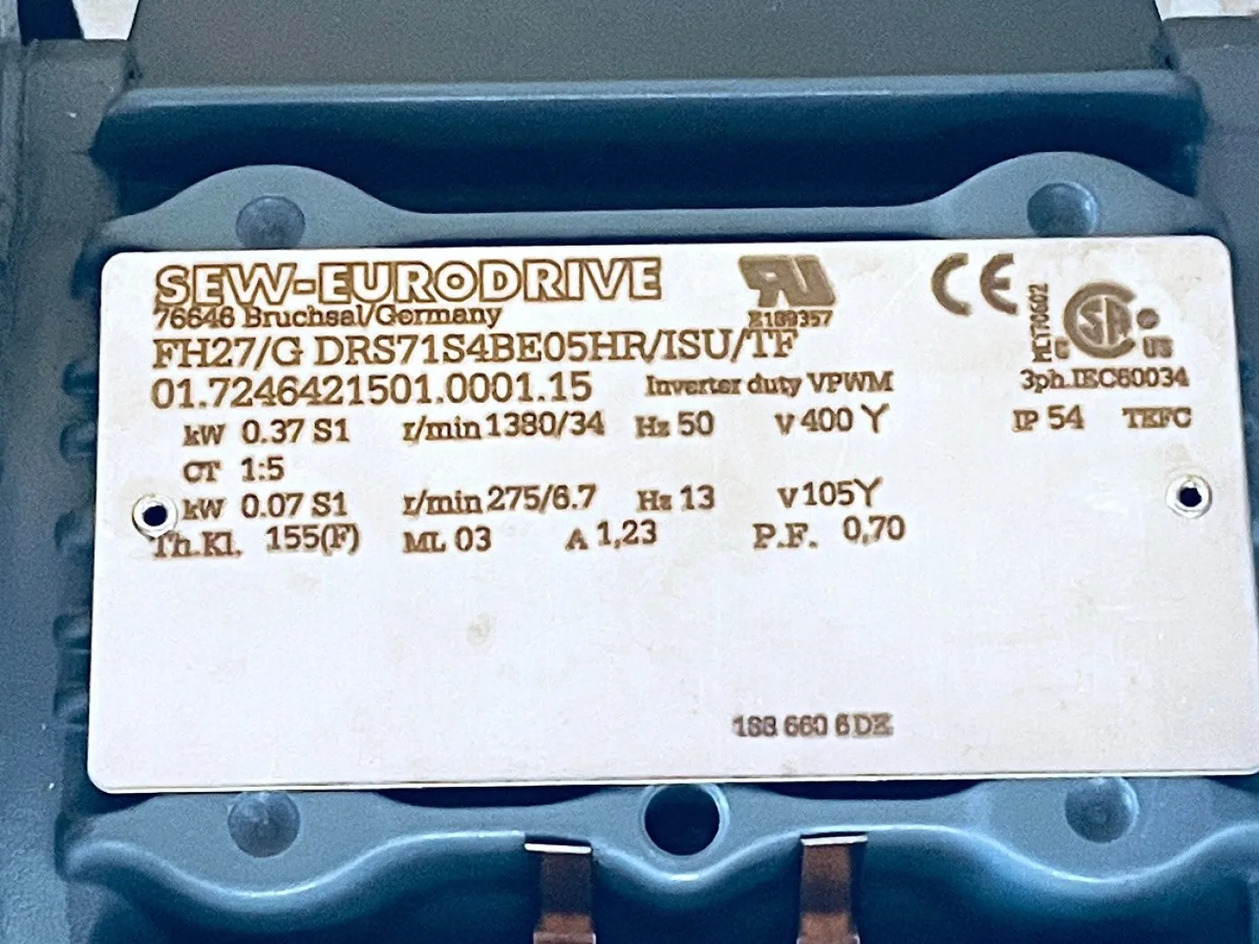 SEW-EURODRIVE Getriebemotor FH27/GDRS71S4BE05HR/ISU/TF - 7