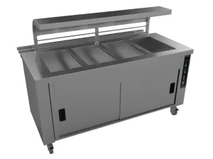 Falcon Chieftain 4 Well Heated Servery Counter with Trayslide HS4 - islandcatering
