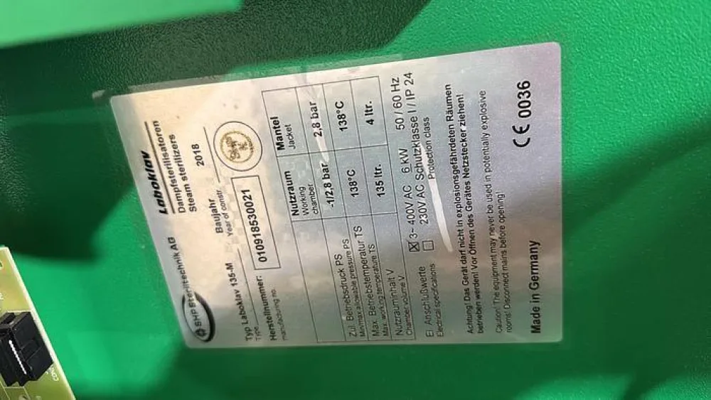 Laboklav 135M Autoclave Manufacturer Refurbished