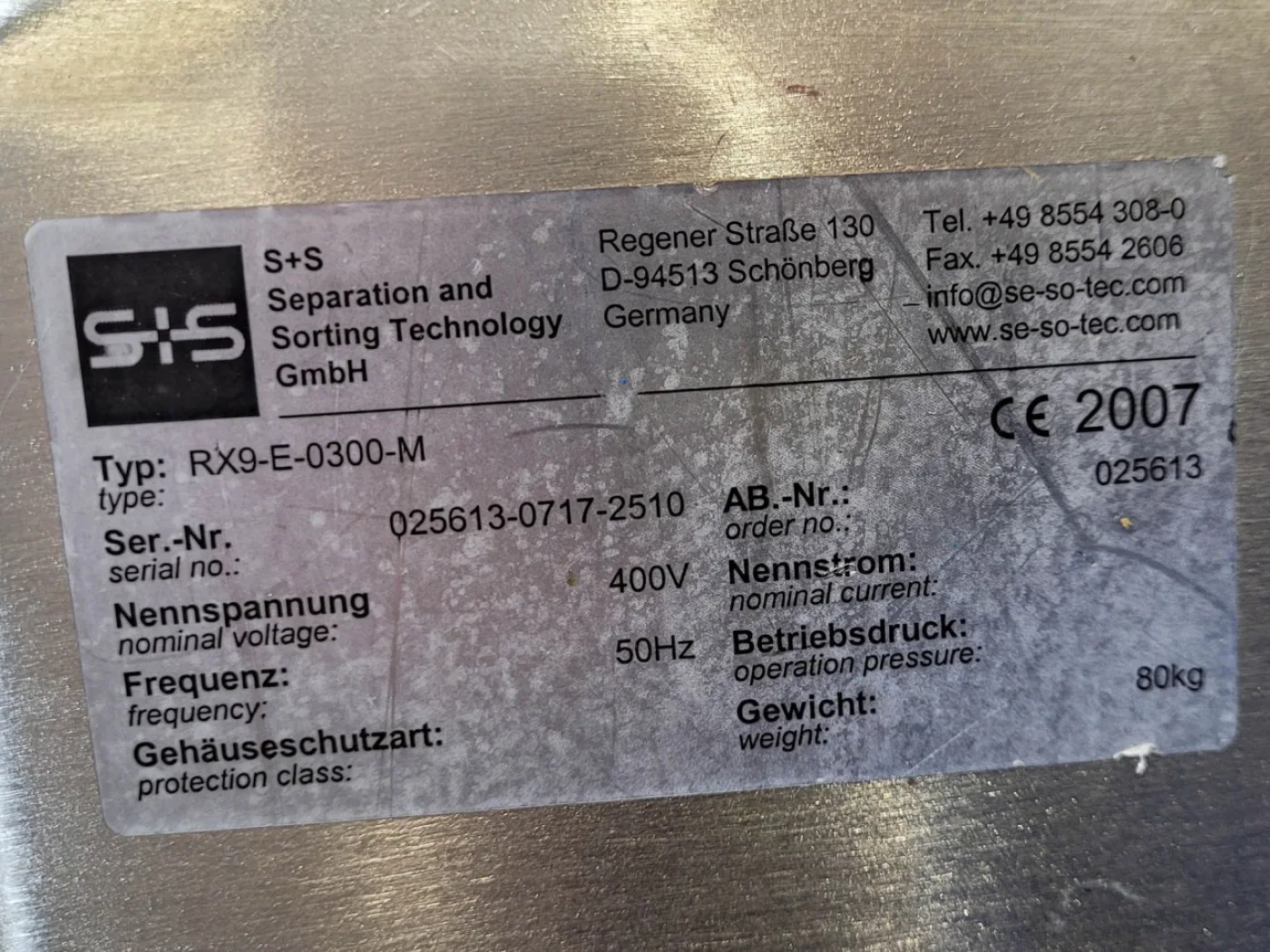 S+S Sesotec RX9-E-0300-M magnetic separator - Metal detector - 7