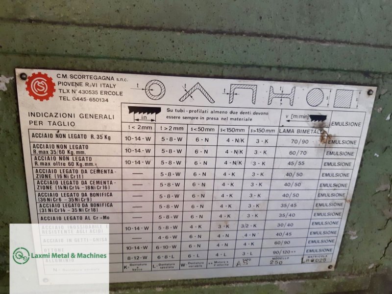 BEND SAW AUTOMATIC, SCORTEGAGNA - RUSCH AS 250 - Laxmi Metal & Machines, Rohtak