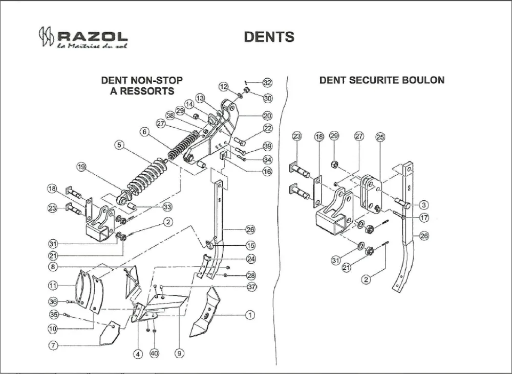 RAZOL ARAMIX PARTS. MASSEY FERGUSON ARAMIX 312 CULTIVATOR PARTS