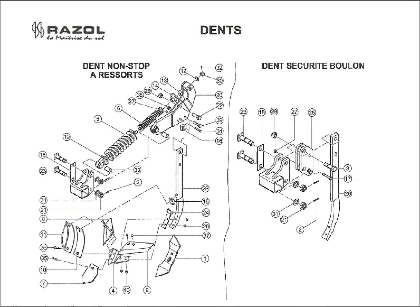 RAZOL ARAMIX PARTS. MASSEY FERGUSON ARAMIX 312 CULTIVATOR PARTS - 1