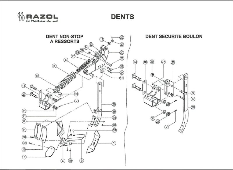 RAZOL ARAMIX PARTS. MASSEY FERGUSON ARAMIX 312 CULTIVATOR PARTS