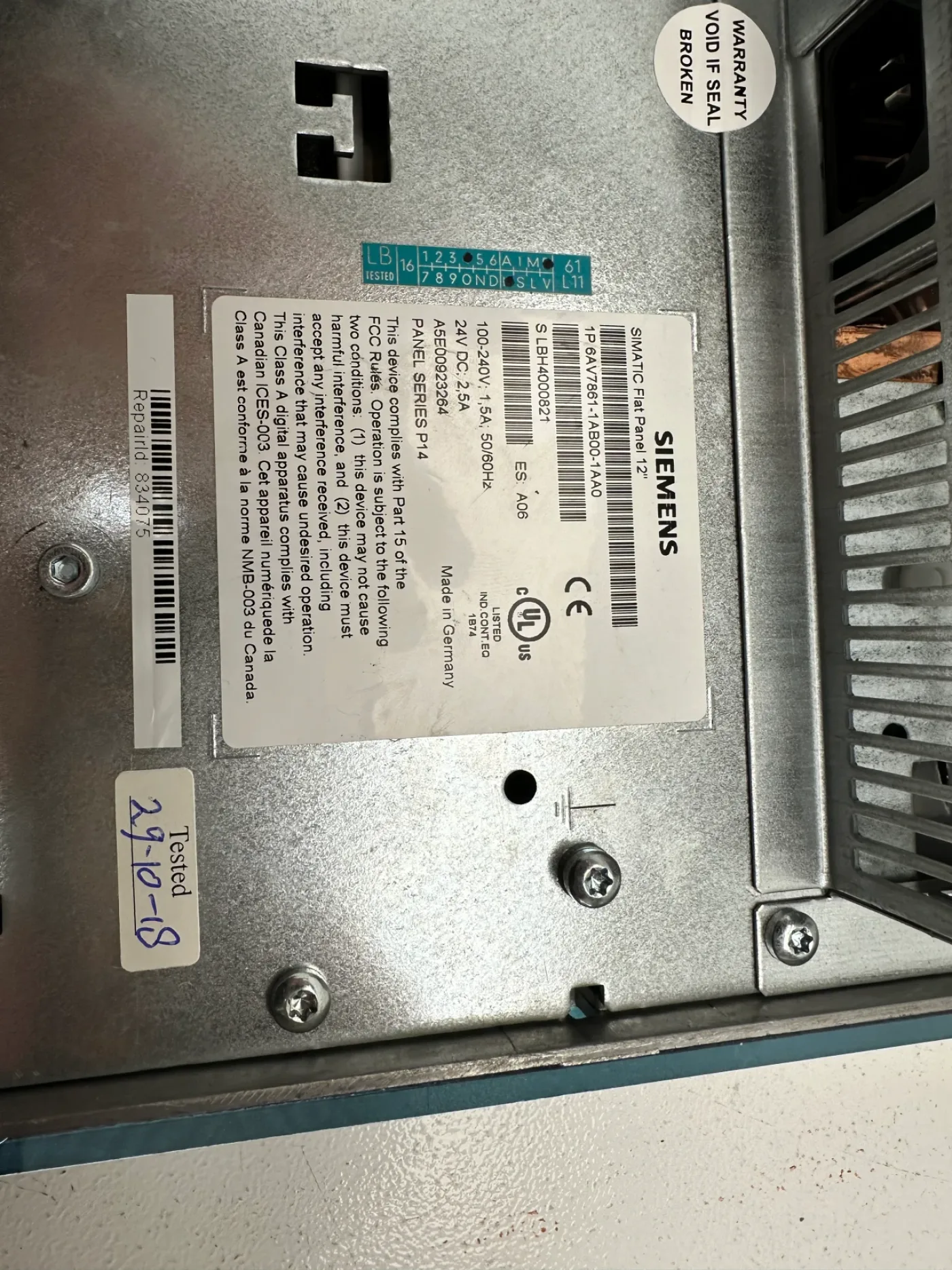 Siemens SIMATIC Flat Panel 12 6AV7861-1AB00-1AA0 - 3