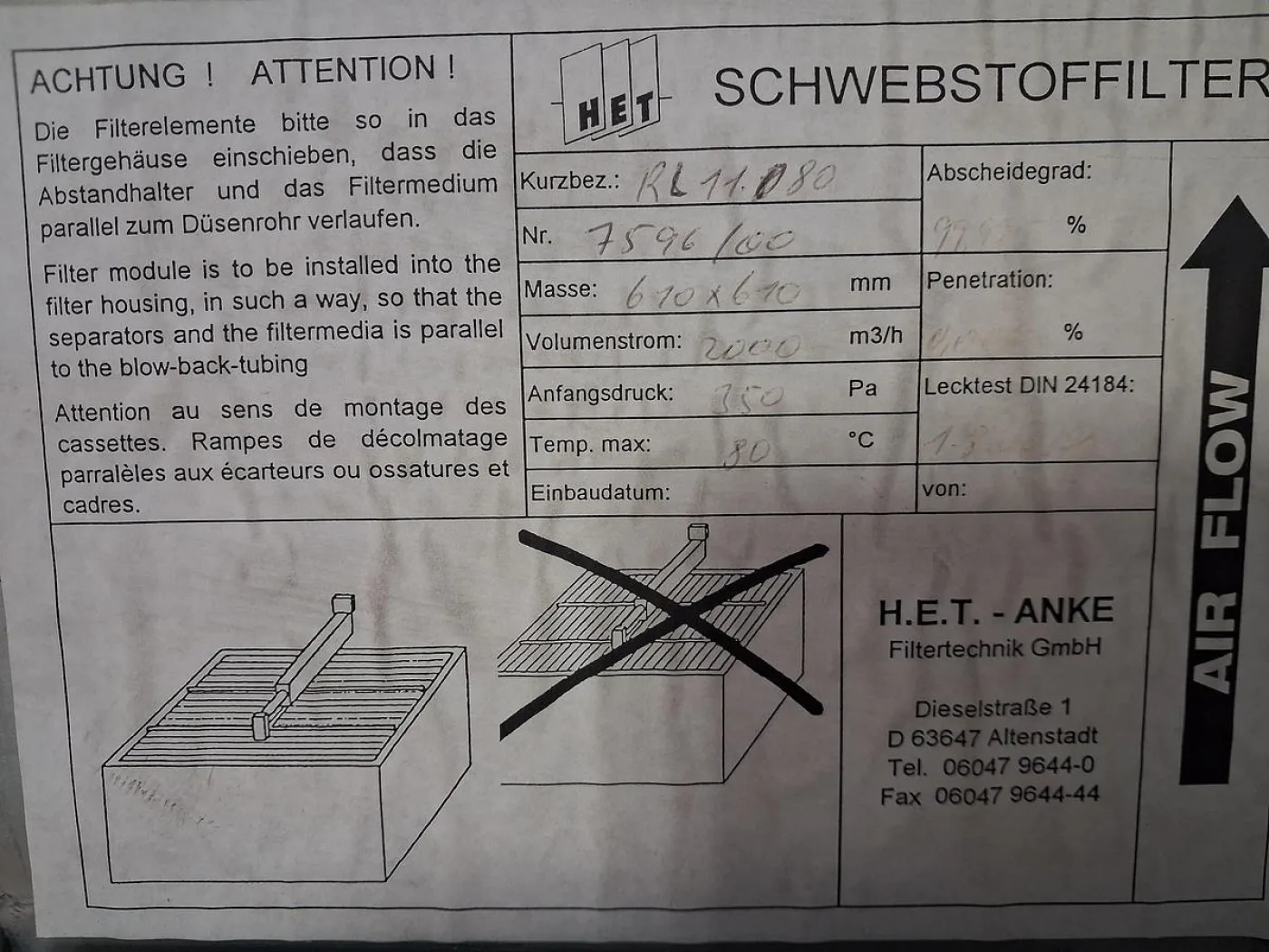 H.E.T. Anke Schwebstofffilter - 7