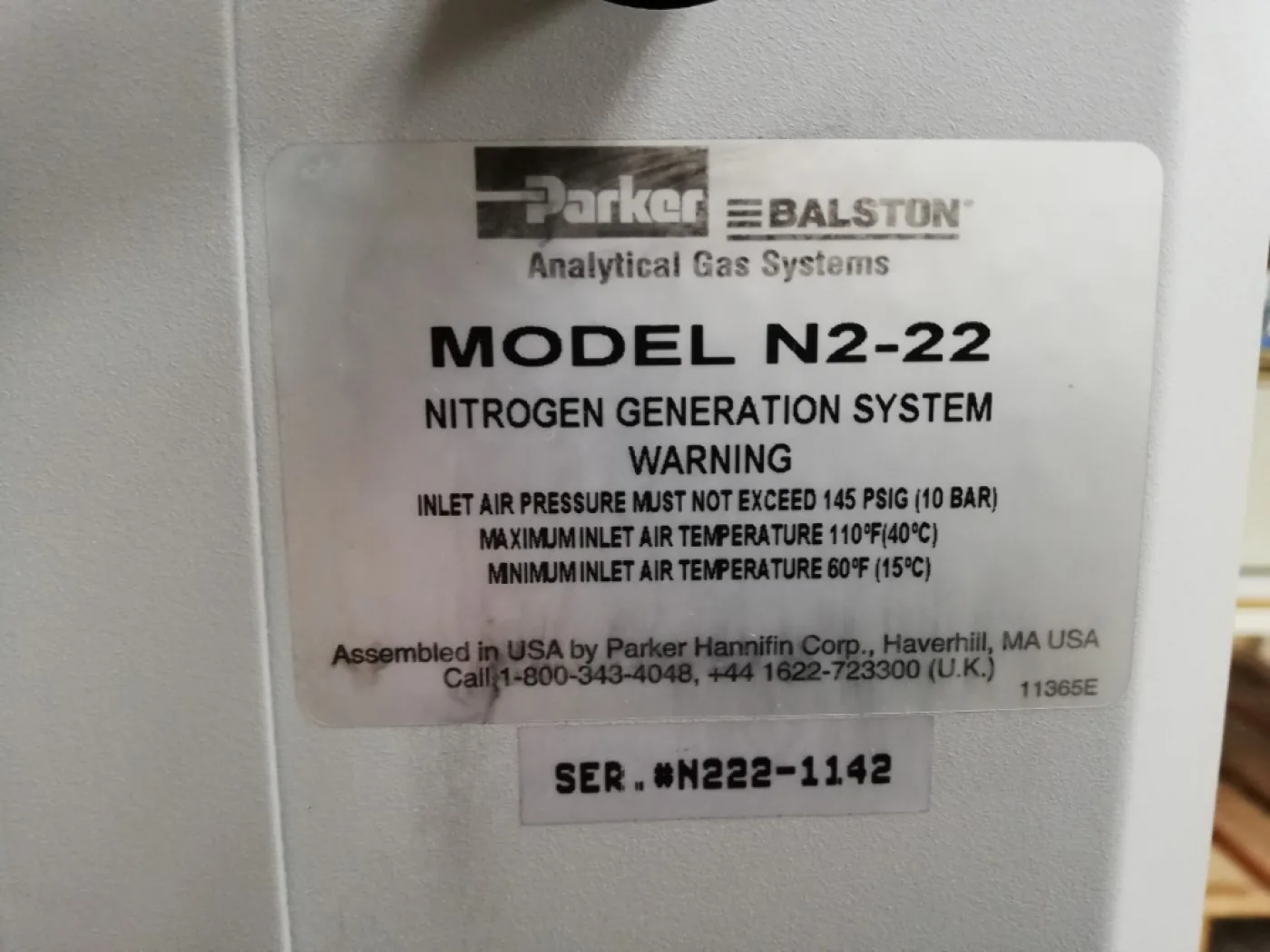Parker Balston NITROGEN GENERATOR N2-22 - Miscellaneous - 3