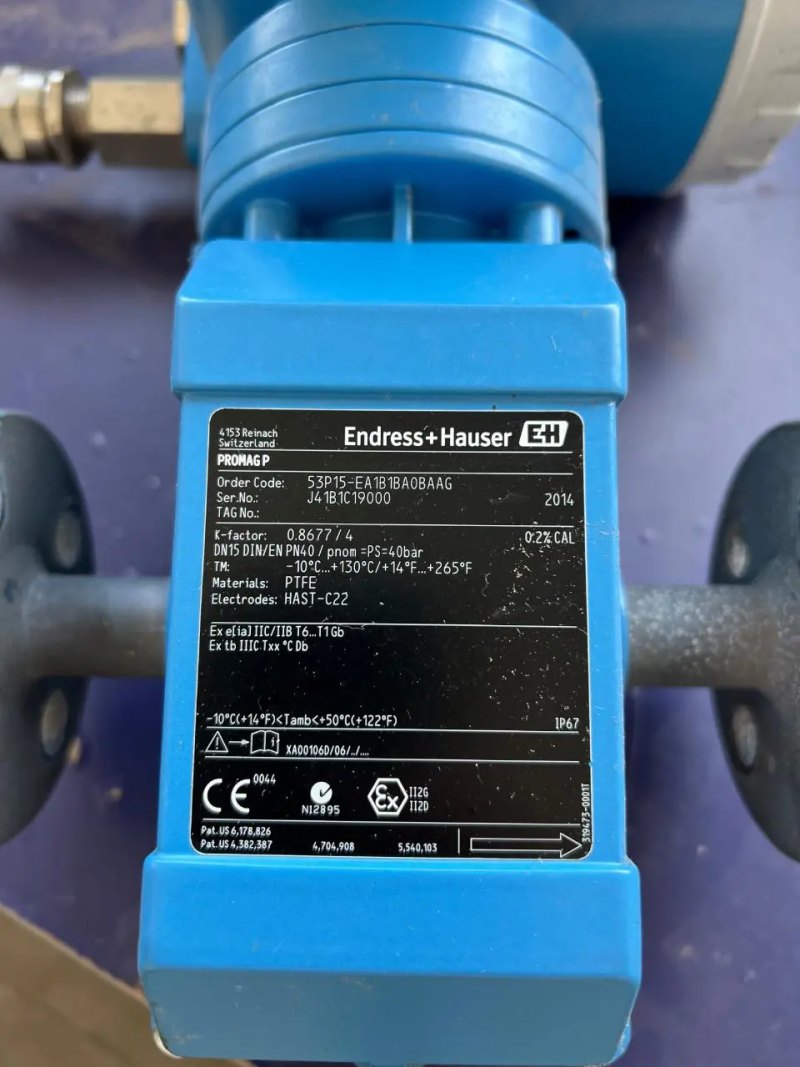 USED ENDRESS HAUSER PROMAG 53P15 ATEX ELECTROMAGNETIC FLOWMETER