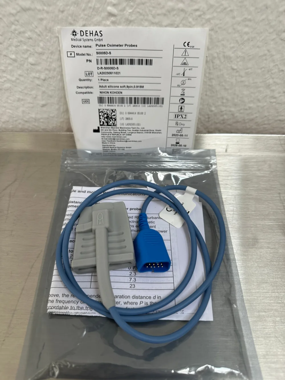 Dehas Medical Finger Clip 9-Pin S0005D-S SpO2 Fingersensor