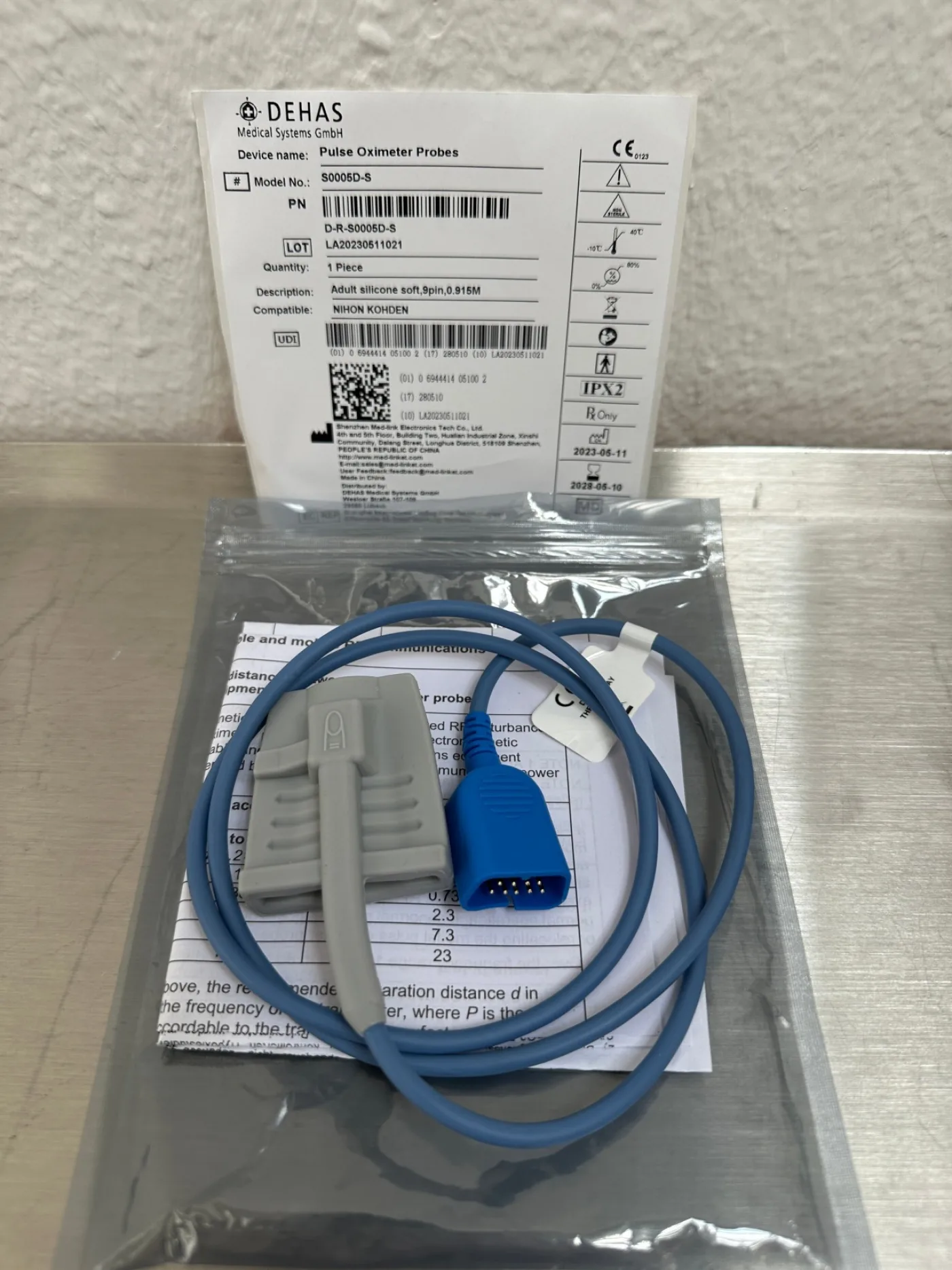Dehas Medical Finger Clip 9-Pin S0005D-S SpO2 Fingersensor - 1