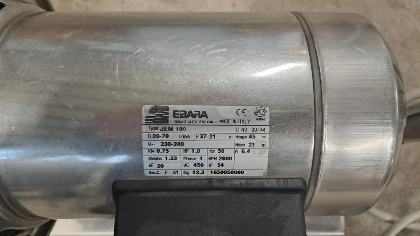 CENTRIFUGAL PUMP IN STAINLESS-STEEL, EBARA FIRM, NEW EQUIPMENT - 6