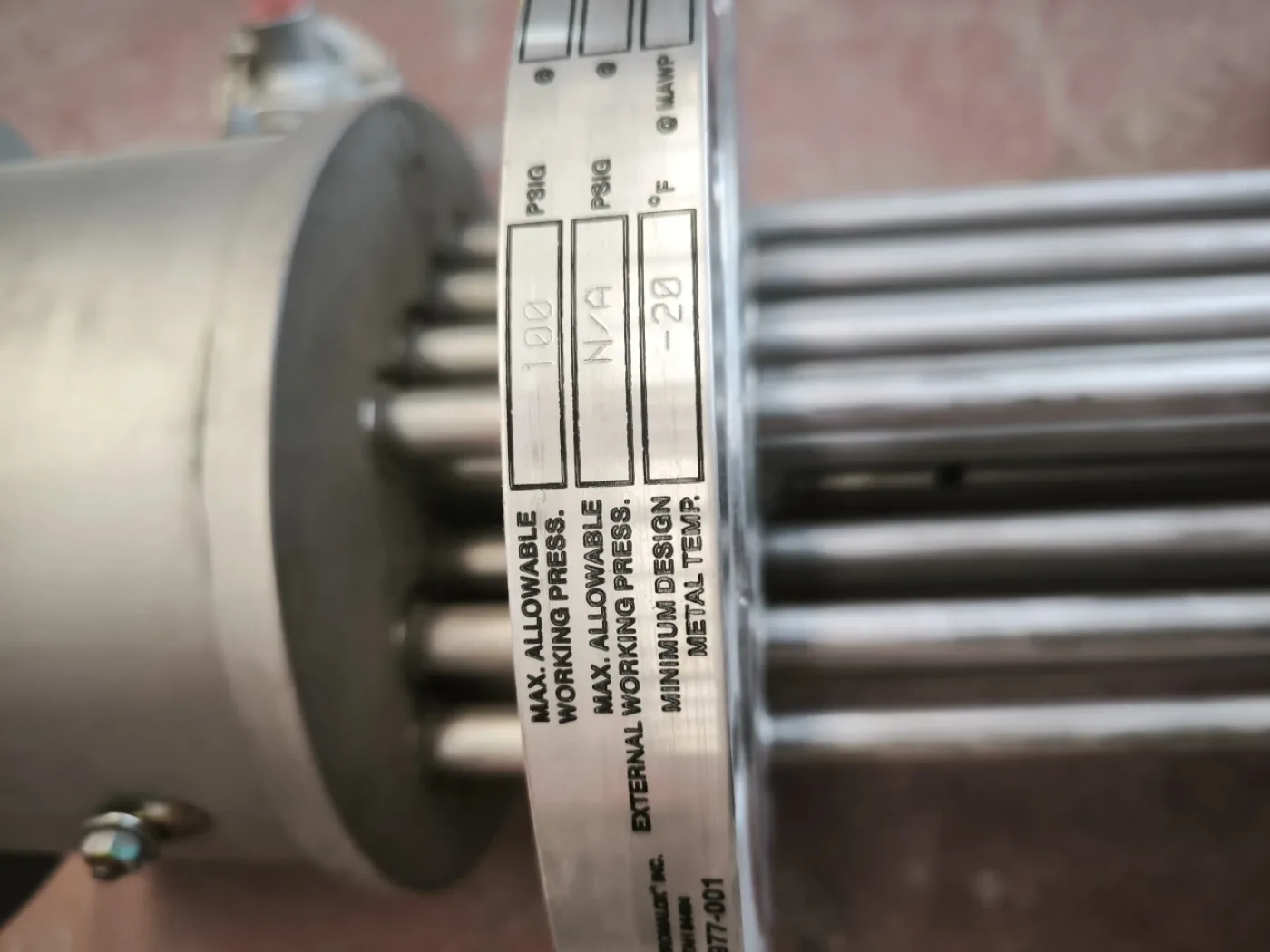 316L STAINLESS STEEL TUBULAR HEAT EXCHANGER CHROMALOX TMXXB-12-047P-E2XX ATEX, 3.3 M² - 4