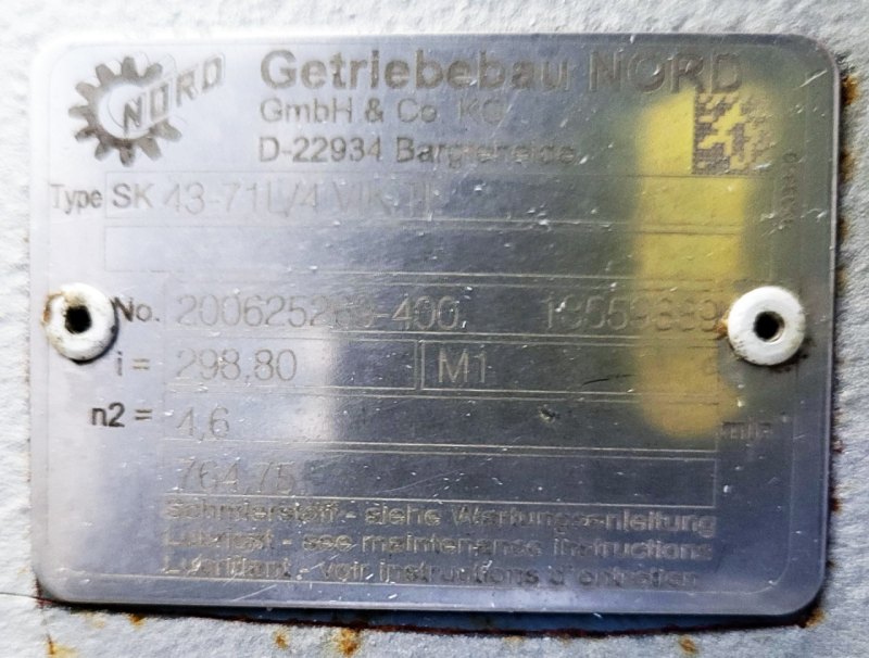 Dia 250 IO 2700 jacketed - Horizontal screw conveyor