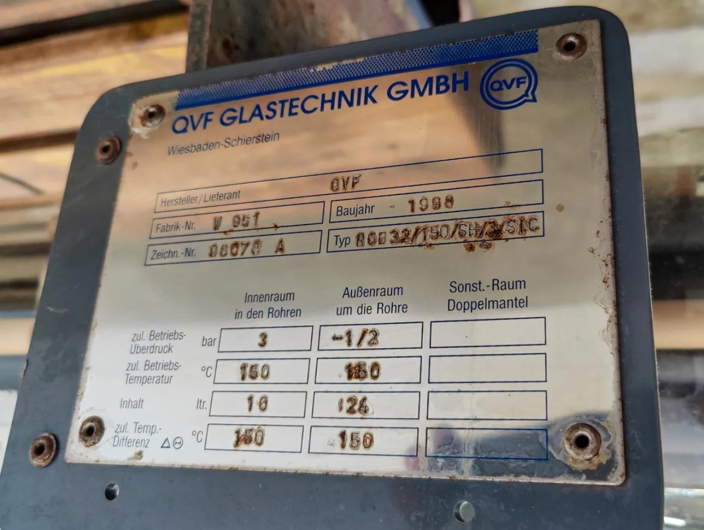 QVF Glasstechnik ROB 32/150/SH/3/SIC - 3,2 m² - Shell and tube heat exchanger - 6