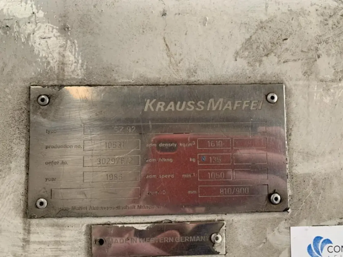 USED KRAUSS MAFFEI SZ 92 PUSHER CENTRIFUGE - 3