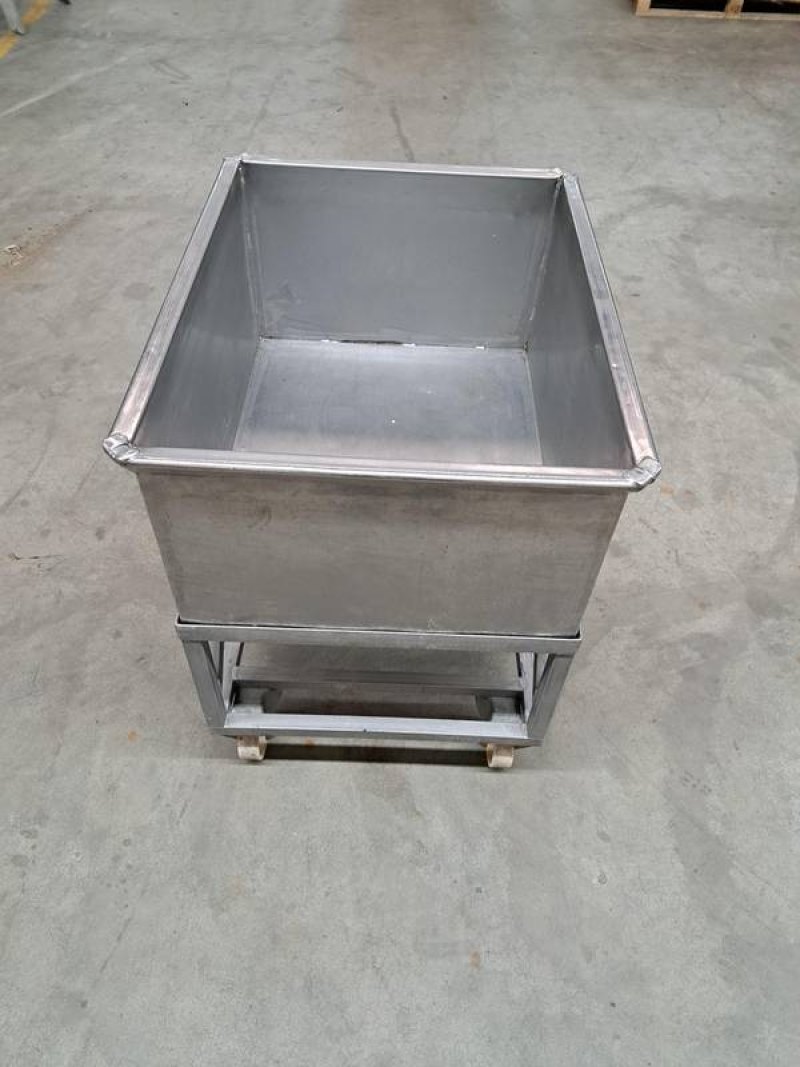 Stainless bin with trolley