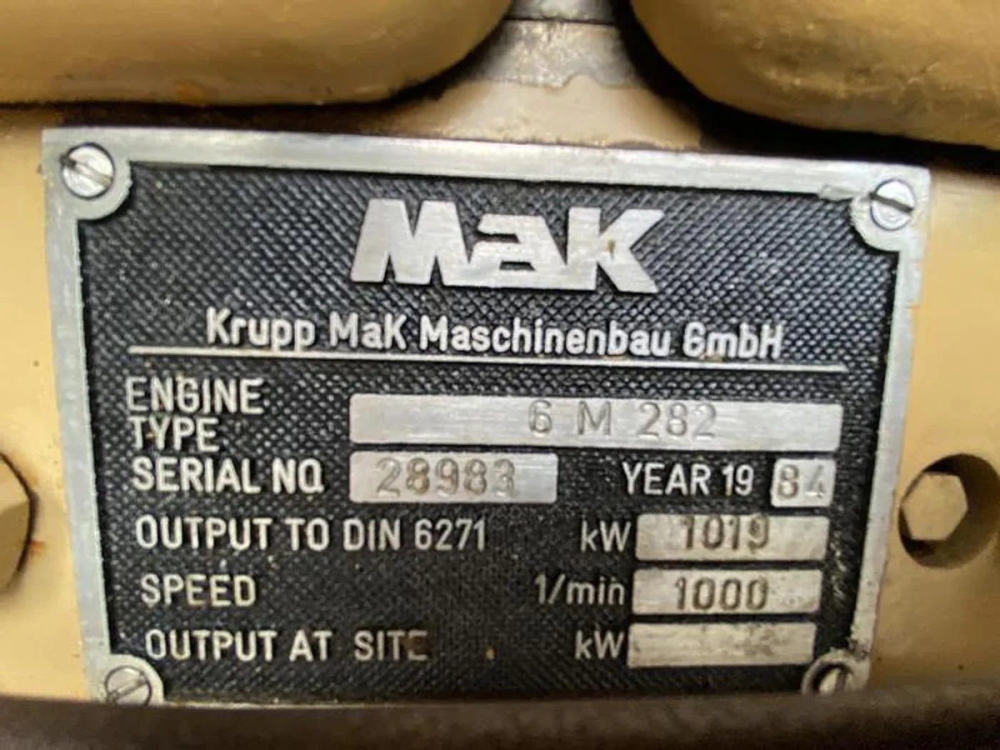 1984 MAK 6M282 GEN.SET 1210 KVA - 7