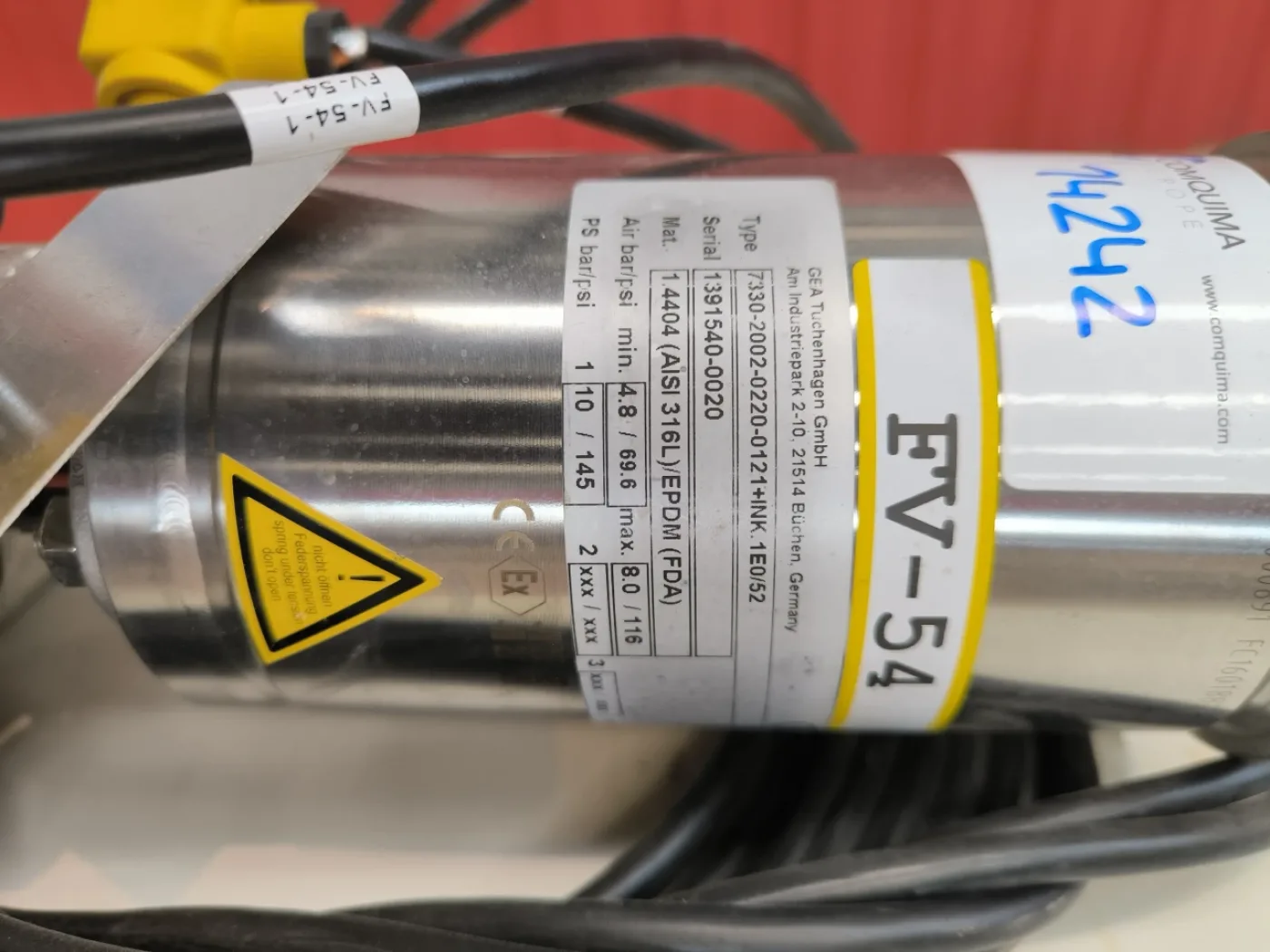 BUTTERFLY VALVE 2" PN10 STAINLESS STEEL 316L WITH PNEUMATIC ACTUATOR GEA 7330 ATEX WITH POSITION SWITCHES - 4