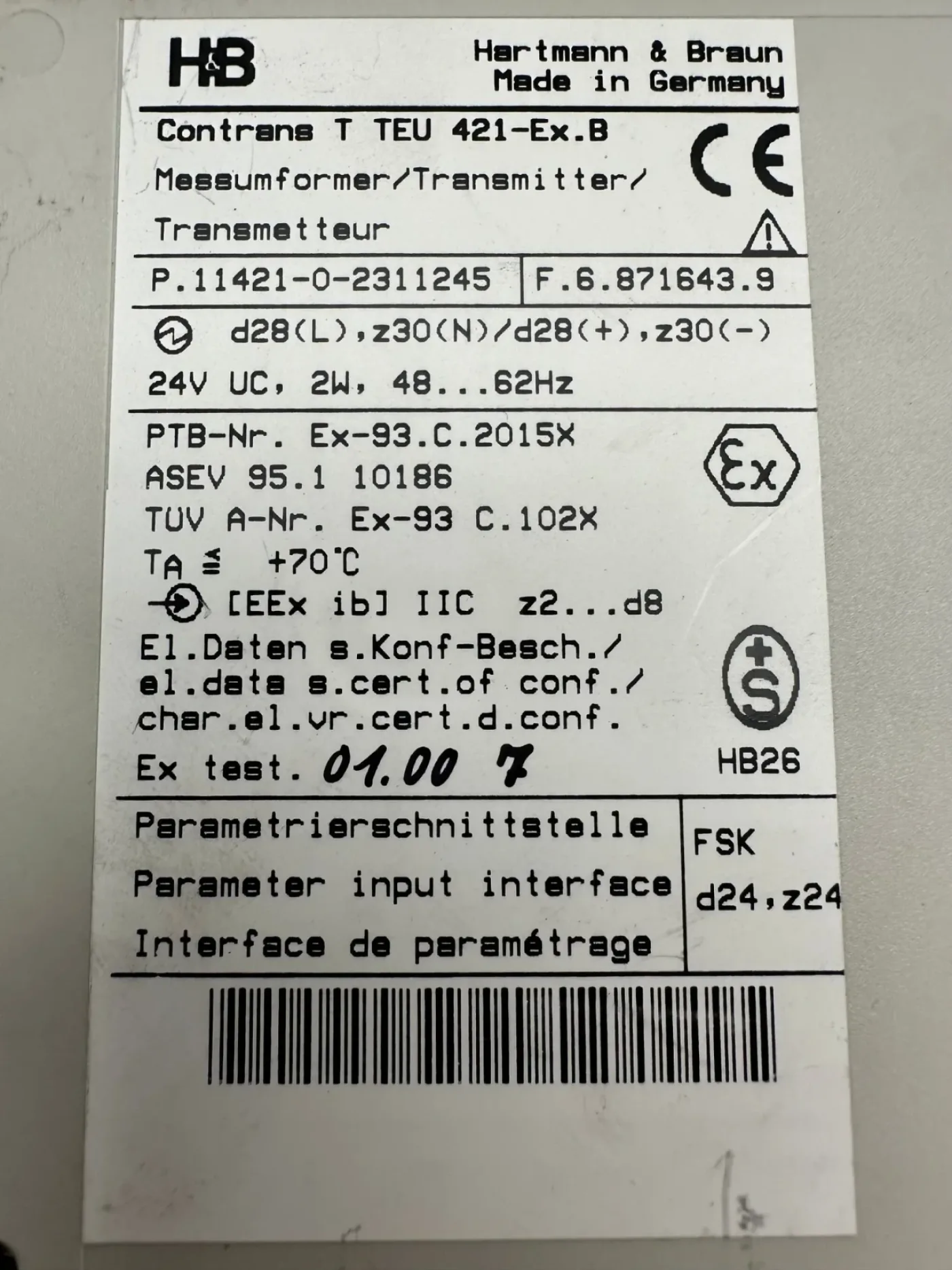 Hartmann & Braun TEU421-Ex.B/HB Widerstandsthermometer - 3