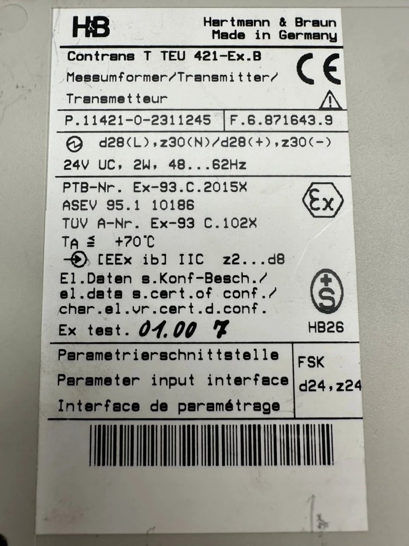 Hartmann & Braun TEU421-Ex.B/HB Widerstandsthermometer