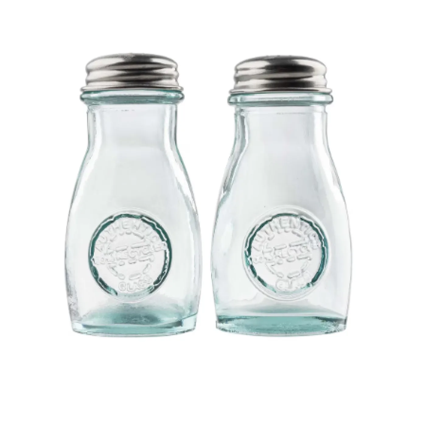 Table Craft 120ml Authentic Collection Salt and Pepper Shakers, Glass with Stainless Steel Tops (163T) x 12 - islandcatering - 1