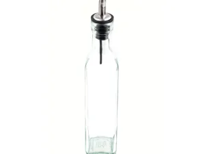 Table Craft 250ml Prima Collection Glass Bottle with Stainless Steel Pourer (599P) x 12 - islandcatering