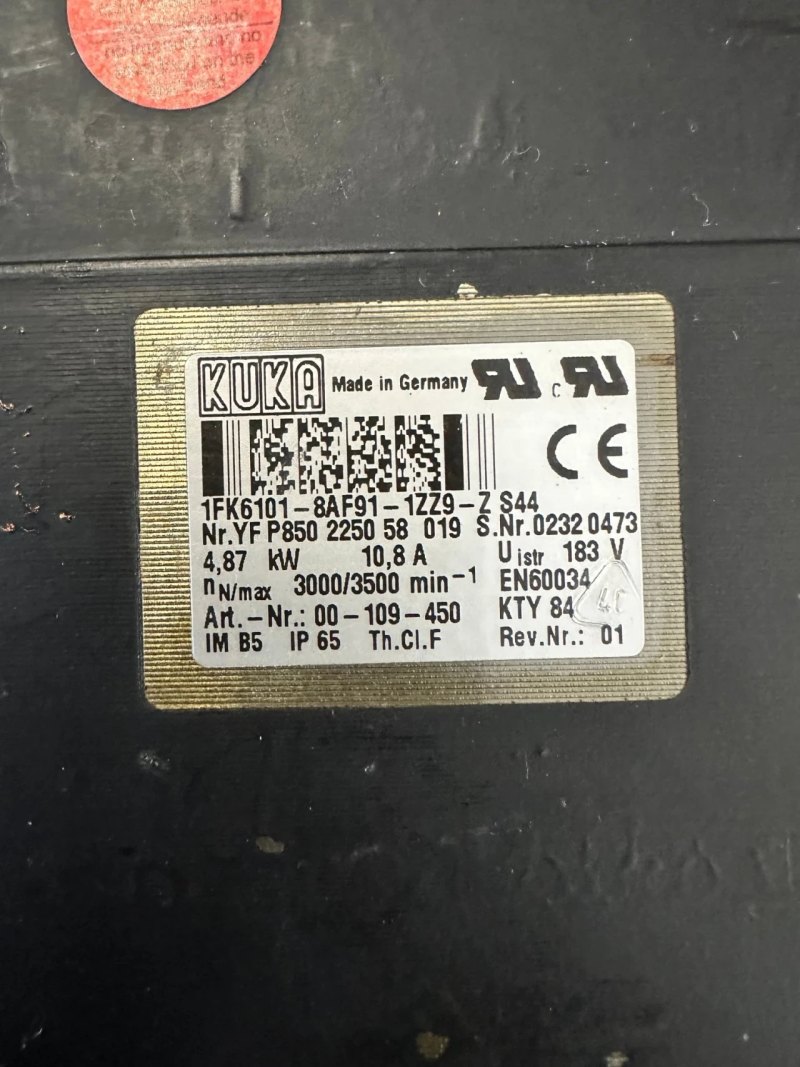 Kuka Servomotor 1FK6100-8AF91-1ZZ9-Z509