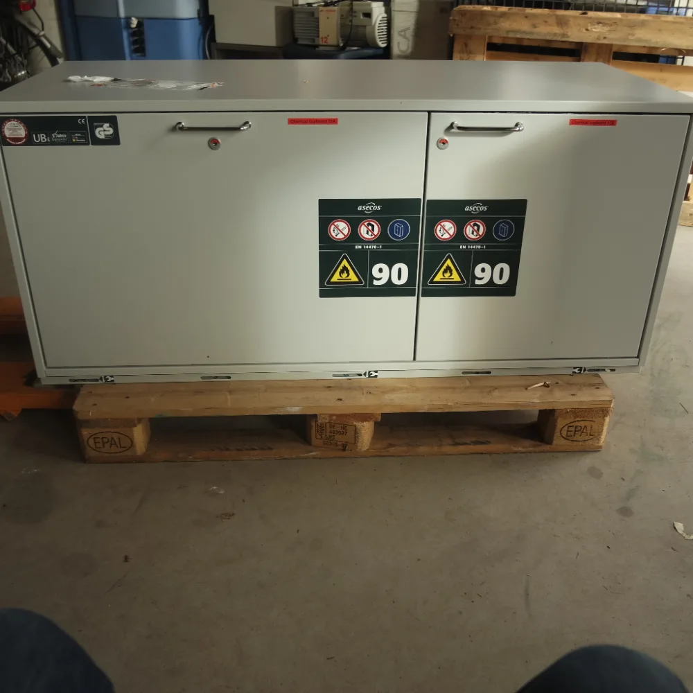 1210 - Used safety storage under bench cabinet Asecos model UB-S-90