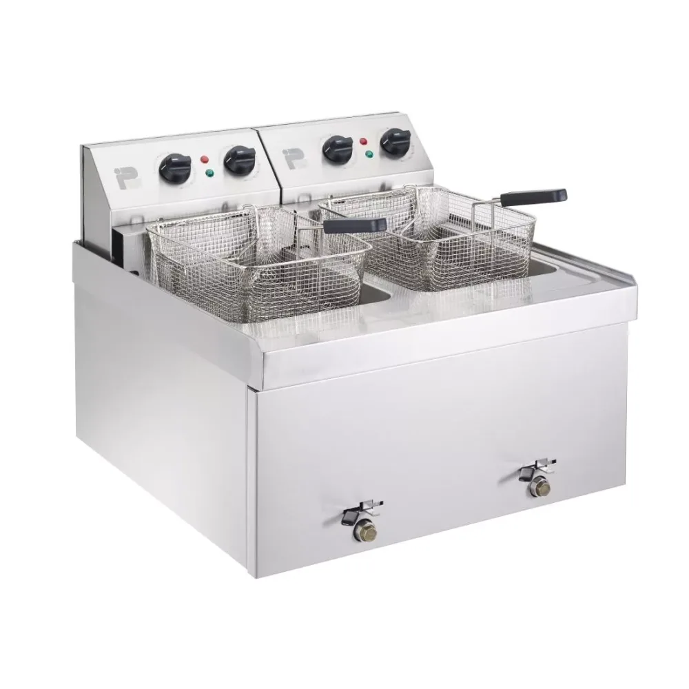 Parry Twin Tank Twin Basket Countertop Electric Fryer NPDF9 - islandcatering