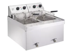 Parry Twin Tank Twin Basket Countertop Electric Fryer NPDF9 - islandcatering