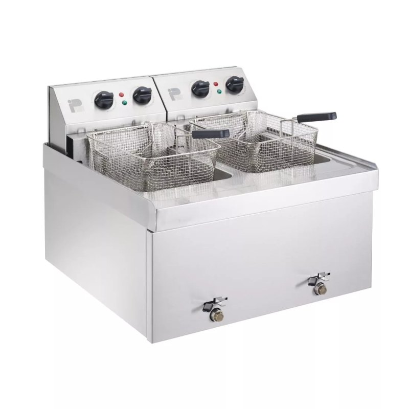 Parry Twin Tank Twin Basket Countertop Electric Fryer NPDF9 - islandcatering