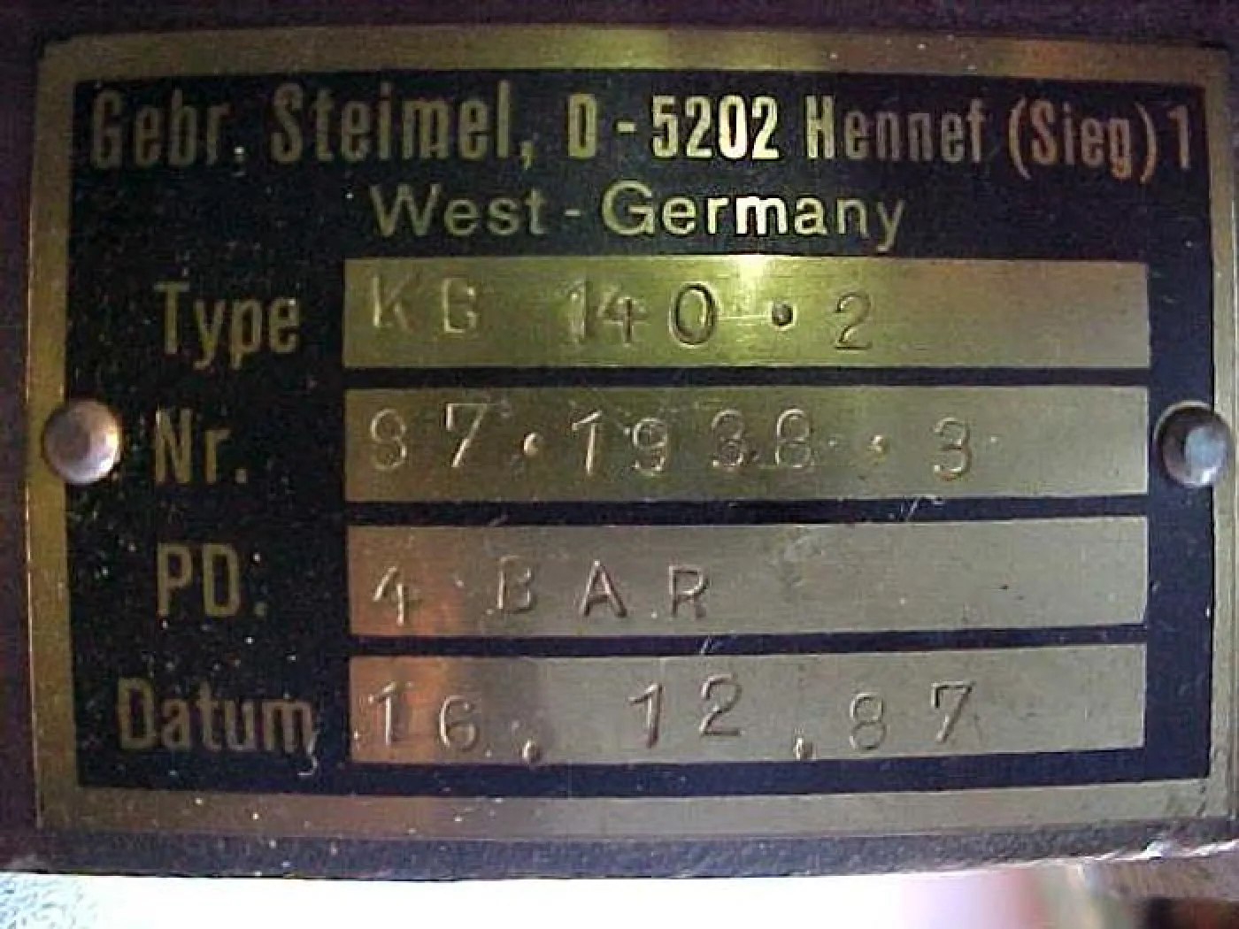 1987 STEIMEL WATERPUMP KB 140-2 - 5