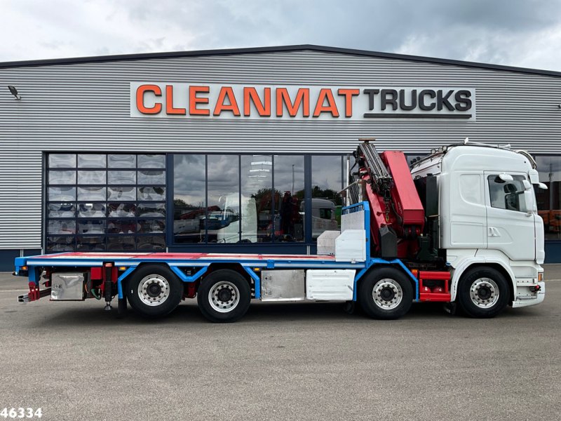Scania R 580 8x2 V8 Retarder Euro 6 HMF 50 Tonmeter laadkraan + Fly-Jib