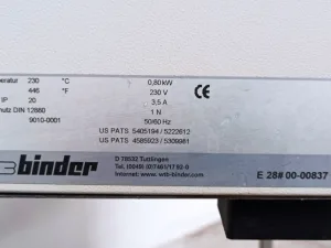 STUFA DI ESSICCAZIONE – WTB BINDER – MOD. E28