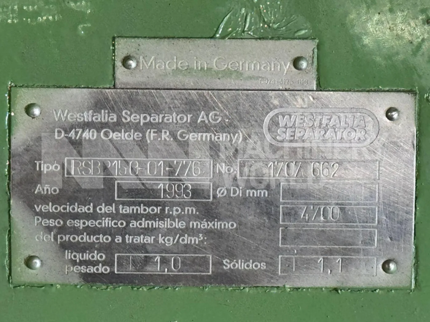 12,500 LPH Westfalia Centrifuge RSB 150-01-776 Vegetable Oil Separator - 6