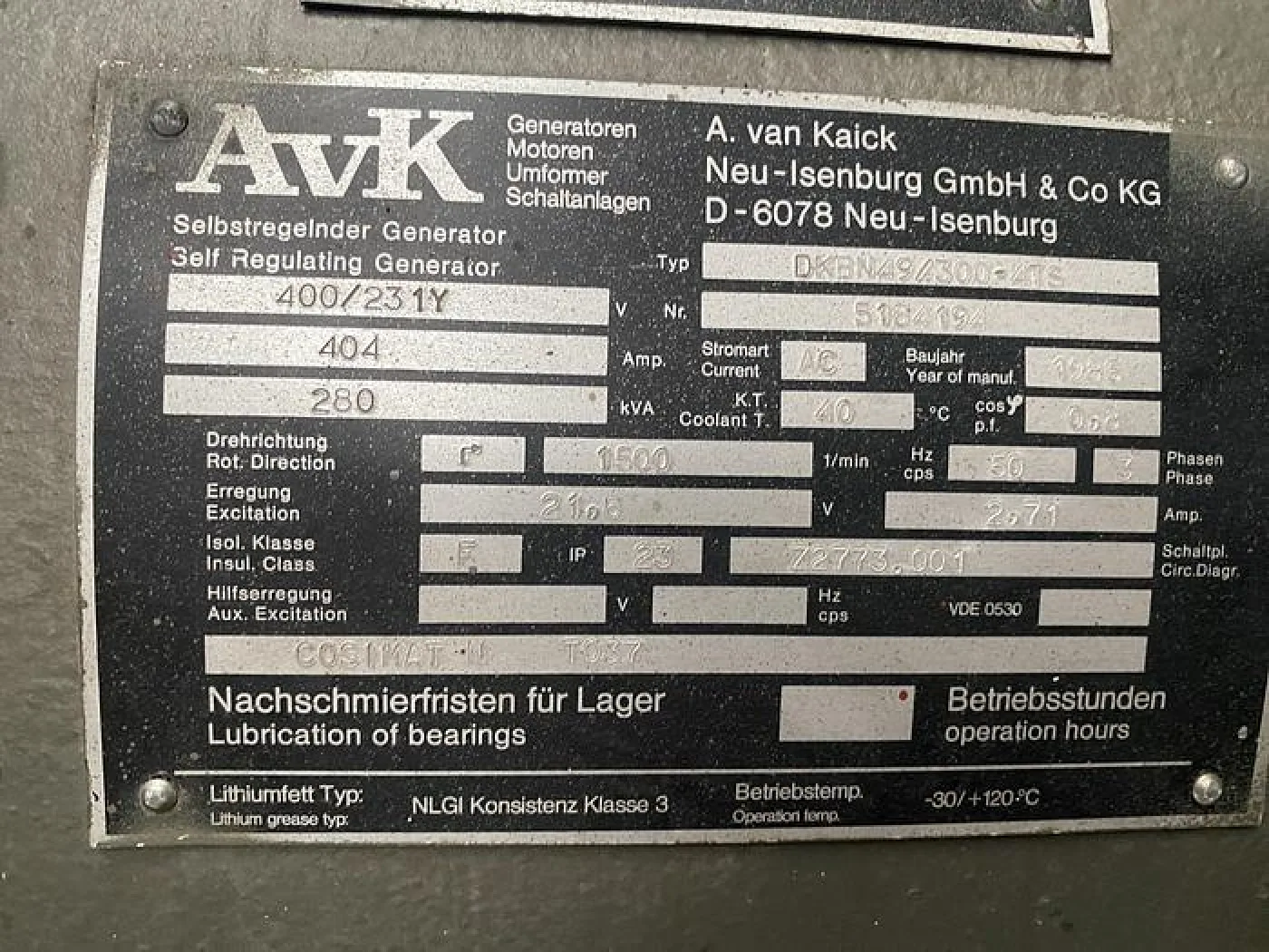 1985 MWM TBD 234-V8 / A.VAN KAICK GEN.SET 280 KVA - 3