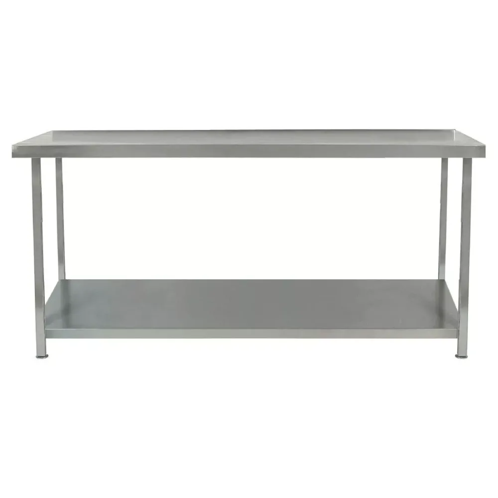 Parry Fully Welded Stainless Steel Centre Table with Undershelf 600x600mm - islandcatering