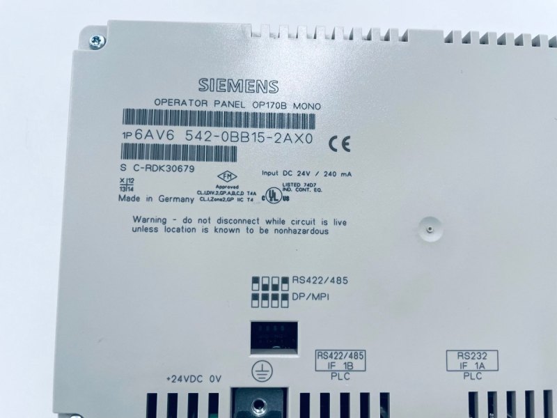 Siemens SIMATIC OP170B MONO 6AV6542-0BB15-2AX0 C-RDK30679